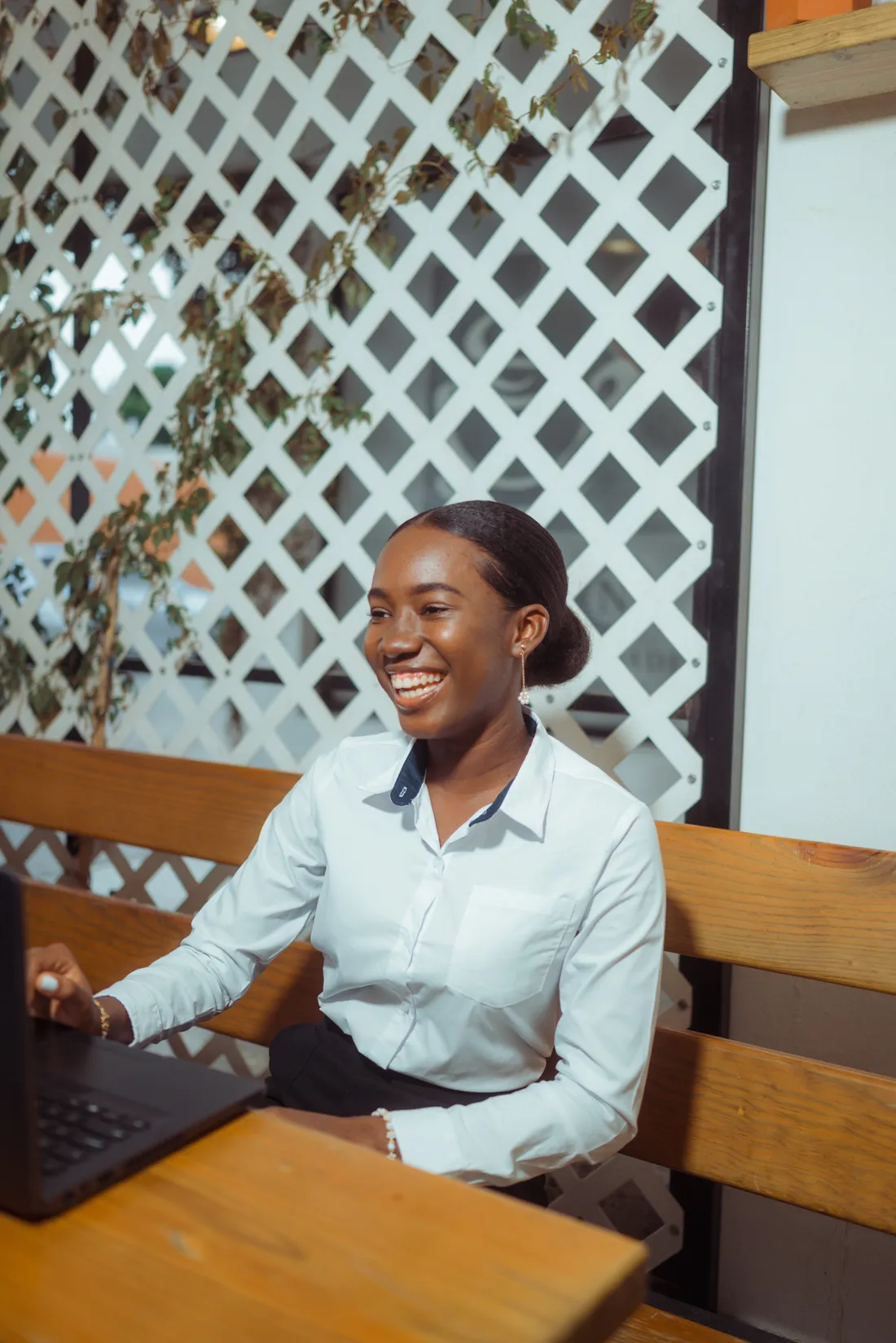 A person speaking with a practitioner in a secure video consultation