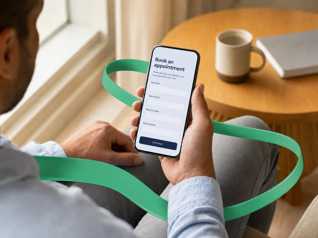 Booking a NexaHealth consultation on a phone